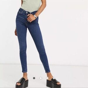 Topshop Jaime High Waist Skinny Jeans Medium Wash 25